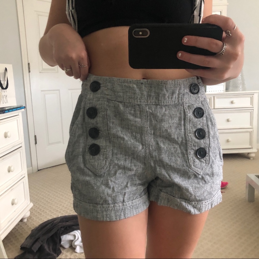 Gray Linen Express Shorts